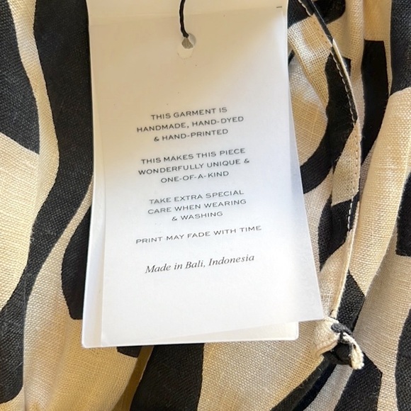 Faithfull The Brand Contessa Strapless Shirred Printed Linen Midi Dress NWT - Picture 14 of 16